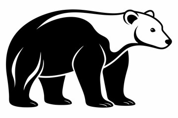 polar bear line art silhouette vector illustration
