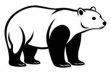polar bear line art silhouette vector illustration