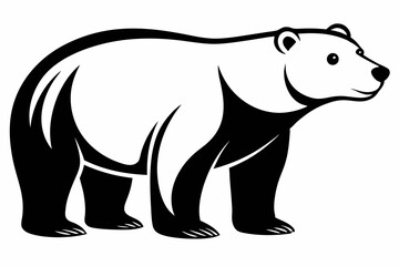 polar bear line art silhouette vector illustration