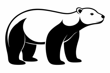polar bear line art silhouette vector illustration