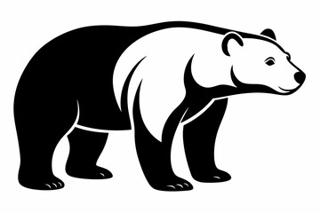 polar bear line art silhouette vector illustration
