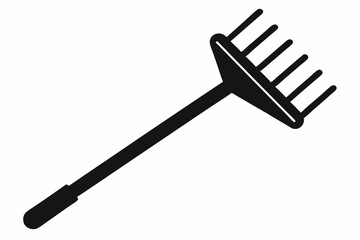 Naklejka premium rake icon line art silhouette vector illustration