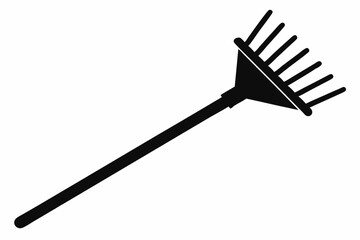 rake icon line art silhouette vector illustration