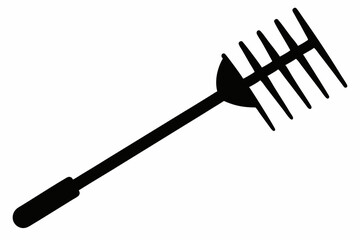 rake icon line art silhouette vector illustration
