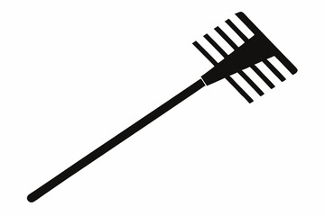 rake icon line art silhouette vector illustration