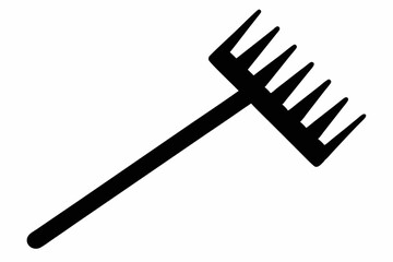 rake icon line art silhouette vector illustration
