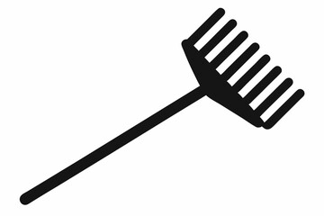 rake icon line art silhouette vector illustration