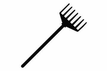 rake icon line art silhouette vector illustration