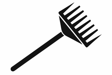rake icon line art silhouette vector illustration