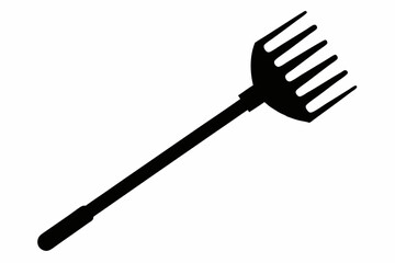 rake icon line art silhouette vector illustration
