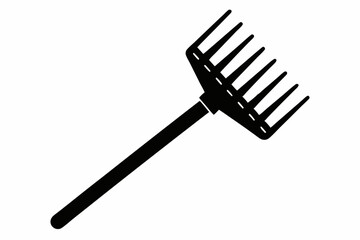 rake icon line art silhouette vector illustration