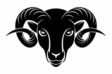 ram head line art silhouette vector illustration