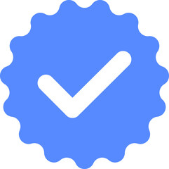 Blue check mark tick verification icon symbol