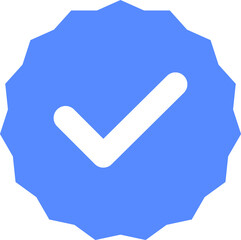 Blue check mark tick verification icon symbol