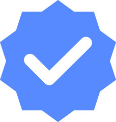 Blue check mark tick verification icon symbol