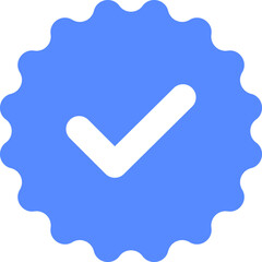 Blue check mark tick verification icon symbol