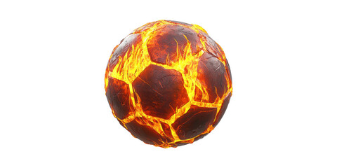Naklejka premium Fiery Soccer Ball. Symbol Of Passion And Intensity In Sports Isolated On Transparent Background