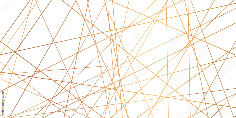 Fototapete Abstract golden minimal futuristic concept line background. abstract triangle patterns lines shape modern Geometry style shine and layer element vector for presentation background template..	