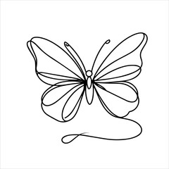 Butterfly in One continuous line drawing