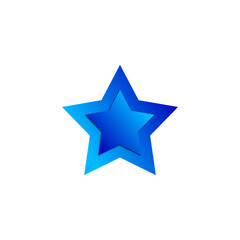 Fototapeta premium Star logo template with 3d modern illustration of blue star design.