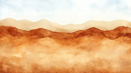 Naklejka premium Desert landscape watercolor painting