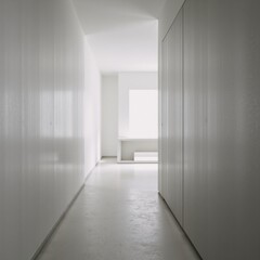 White Zinc textured walls with vertical lighting