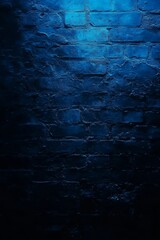 Obraz premium Illuminated Blue Brick Wall Background Abstract Texture Design For Urban Grunge Night Image Backdrop