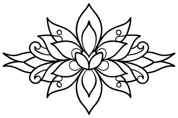 abstract floral ornament line art silhouette vector illustration