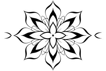 abstract floral ornament line art silhouette vector illustration