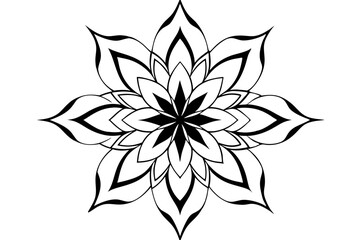 abstract floral ornament line art silhouette vector illustration