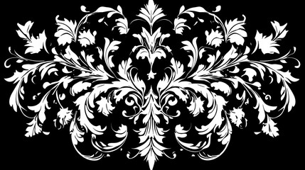 Stunning Black and White Ornate Floral Design for Graphic Resources