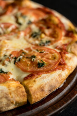 Homemade Neapolitan pizzas ready to eat