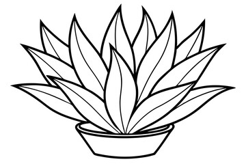 a plant line art silhouette vector illustration