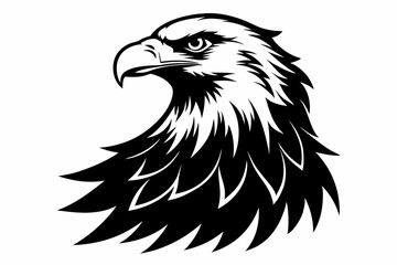 bald eagle line art silhouette vector illustration