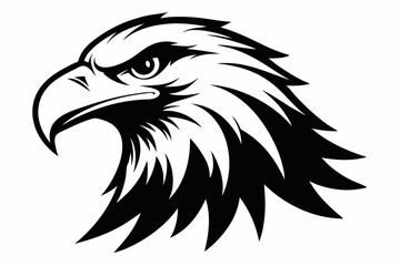 bald eagle line art silhouette vector illustration
