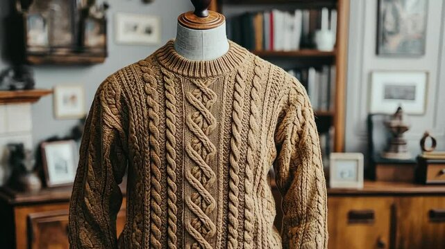 Aran Cable Knit Sweater: Autumnal Hues and Timeless Style
