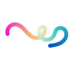 Abstract wavy line pattern with colorful gradient line shapes