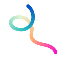 Colorful wavy gradient lines with fluid ribbon shapes, dynamic rainbow spiral pattern, organic geometric design for a fun and playful background. Flat vector illustration isolated on white background.