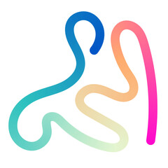 Naklejka premium Colorful wavy gradient lines with fluid ribbon shapes, dynamic rainbow spiral pattern