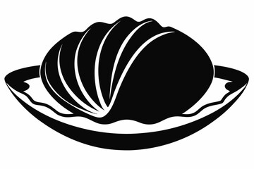 clam line art silhouette vector illustration