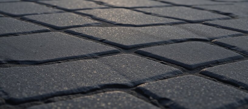 Smooth uniform textured asphalt or paved surface with parallel seams running horizontally and vertically