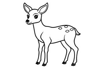 cute deer line art silhouette vector illustration