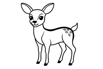 cute deer line art silhouette vector illustration