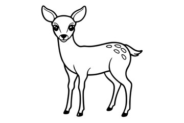 cute deer line art silhouette vector illustration
