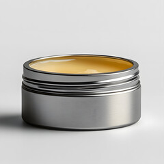 Elegant Yellow Eye Cream Tin for Organic Skincare: Moisturizer Packaging and Spa Treatment Insight