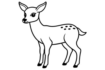 cute deer line art silhouette vector illustration