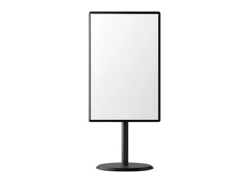 A white, blank billboard on a stand, isolated against a transparent background