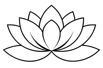 lotus line art silhouette vector illustration