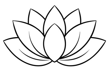 lotus line art silhouette vector illustration