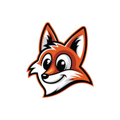 modern minimalist fox mascot icon vector logo design
